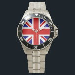Relógio De Pulso Vigilância dos Homens da bandeira do Reino Unido<br><div class="desc">Union Jack Flag Men's Watch do Reino Unido - Reino Unido, que está na Grã-Bretanha. A bandeira da Union Jack simboliza a unidade entre a Inglaterra, a Escócia e a Irlanda. As cores do sinalizador da tomada sindical são vermelho, azul, branco. Este design também está disponível em muitos outros produtos...</div>