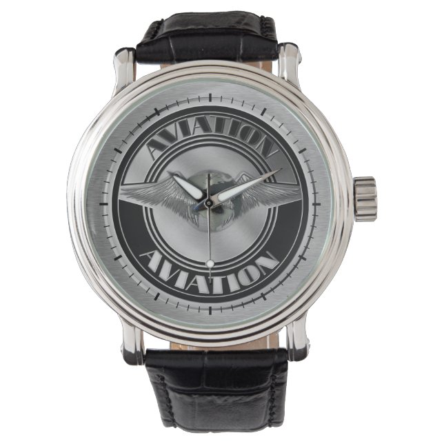 Relógio De Pulso Vintage Aviation Art (Frente)