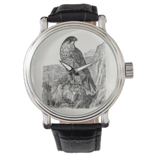 Relógio De Pulso Vintage Peregrine Falcon Personalised Retro Birds