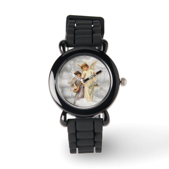 Relógio De Pulso Vintage Singing Angels Glitter Watch (Frente)