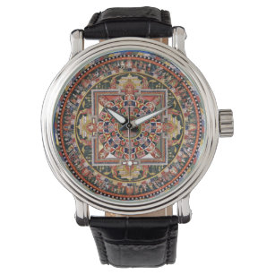 Relógio De Pulso Vintage Tibetano - Budismo tantrico Mandala