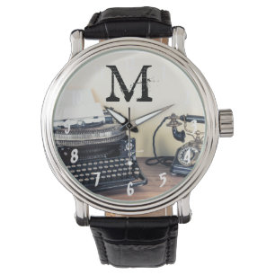 Relógio De Pulso Vintage Type Writer Victorian Telephone 1950 Watch