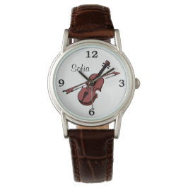 Relógio De Pulso Violin Viola Music Name Monograma White Face Watch