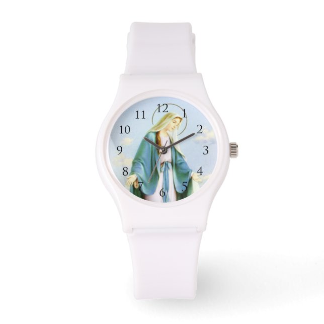Relógio De Pulso Virgin Mary Crescent Moon Watch_With Numbers (Frente)