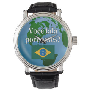 Relógio De Pulso Você fala português? Em português. Globo da bandei
