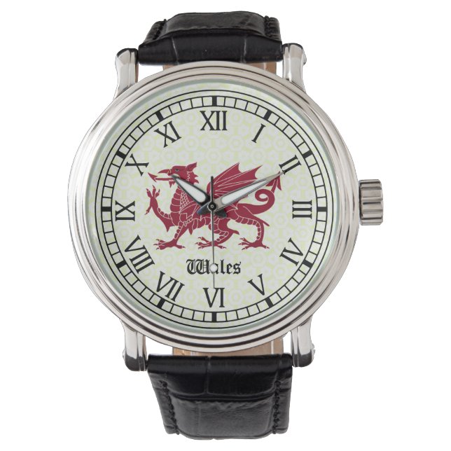 Relógio De Pulso Welsh Dragon Watch - Roman Numerals (Frente)
