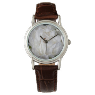 Relógio De Pulso White Peony Floral Photoography Brit Watch