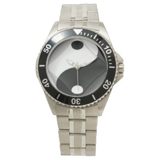 Relógio De Pulso Witte Stalen Yin Yang Horloge van N.A.