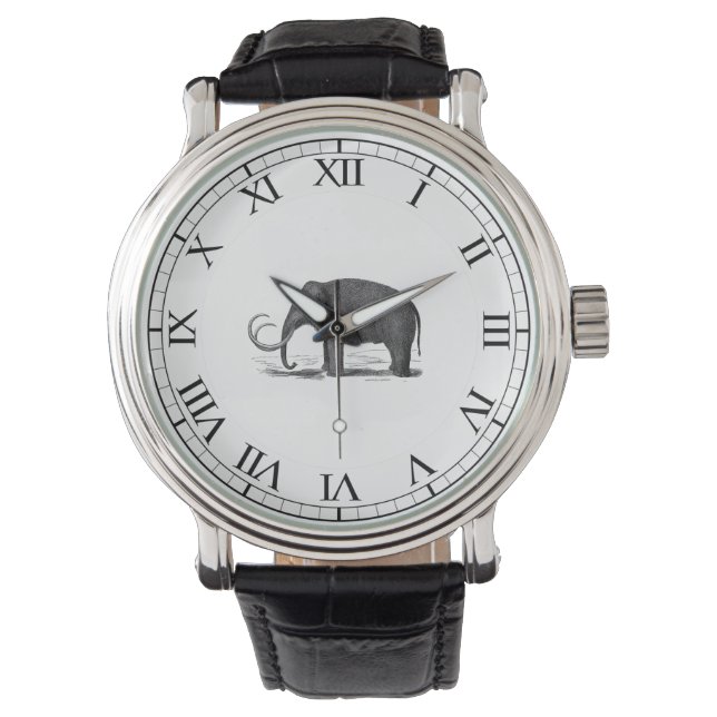 Relógio De Pulso Wooly Mammoth Elefante Pré-Histórico (Frente)