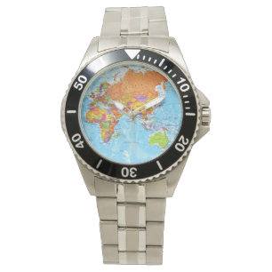 Relógio De Pulso World Map Watch
