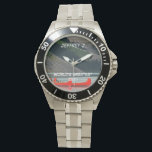 Relógio De Pulso World's Greatest Dad! Canoes Mountains, Name Wrist<br><div class="desc">This wrist watch, with it's unique photo face and stainless steel strap, is a great gift for your Dad. The watch face is a photo with colorful canoes on a lake with mountains in the background. Text is "World's Greatest Dad!" and a name, but you can easily modify it. There...</div>