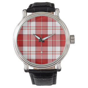 Relógio De Pulso Xadrez branca tartan tartan