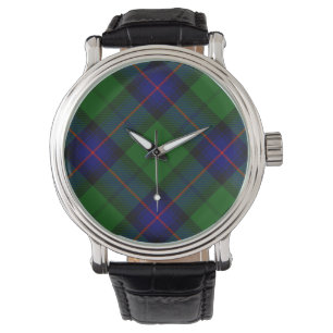 Relógio De Pulso Xadrez do verde azul do tartan do clã de Armstron