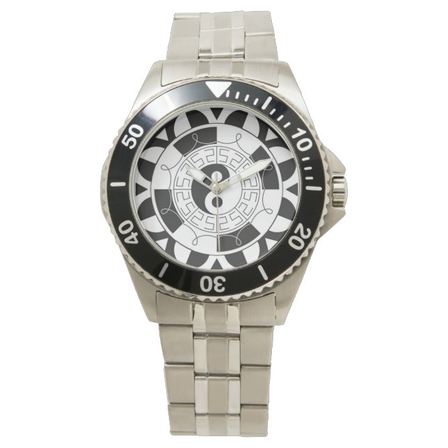 Relógio De Pulso Yin Yang Mandala Watch (Frente)