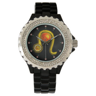 Relógio De Pulso ZODIAC BIRTHDAY DOURADO LEO, JOELHÃO,Amarelo,Pret
