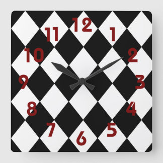 Relógio de Quadro de Verificação Preto e Branco