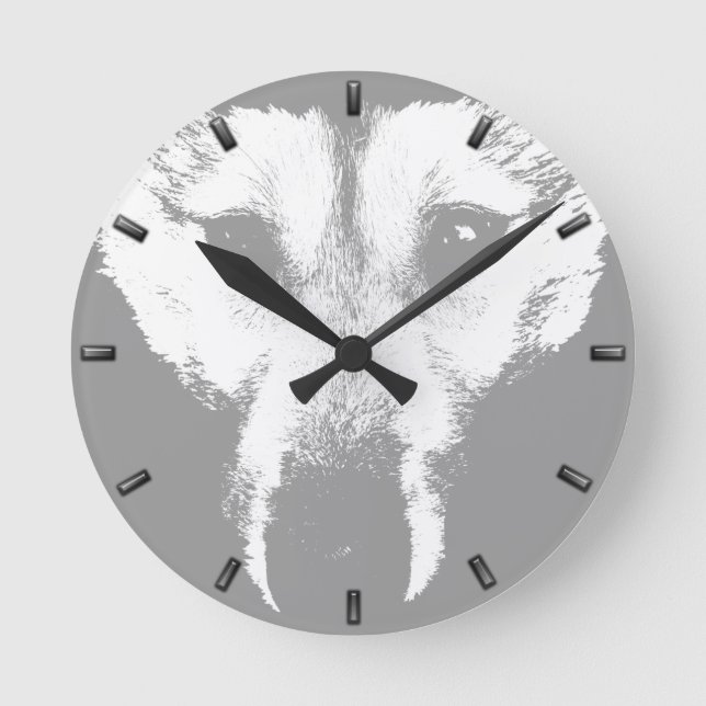 Relógio de rouco Oferece Relógio de Parede do Lobo (Frente)