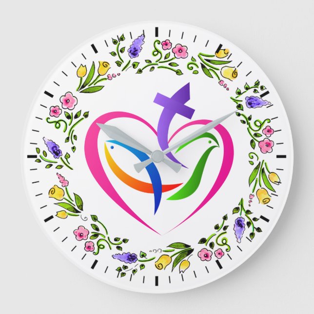 Relógio de Símbolos Cristãos (Frente)