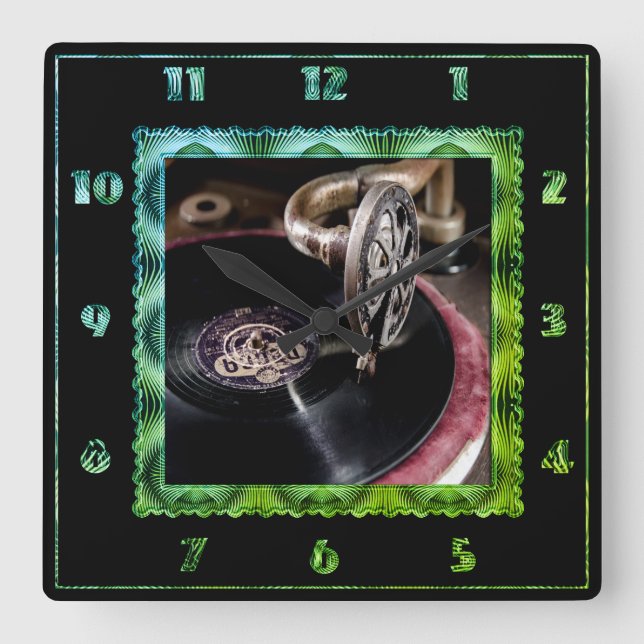 Relógio de Turntables Movido (Frente)