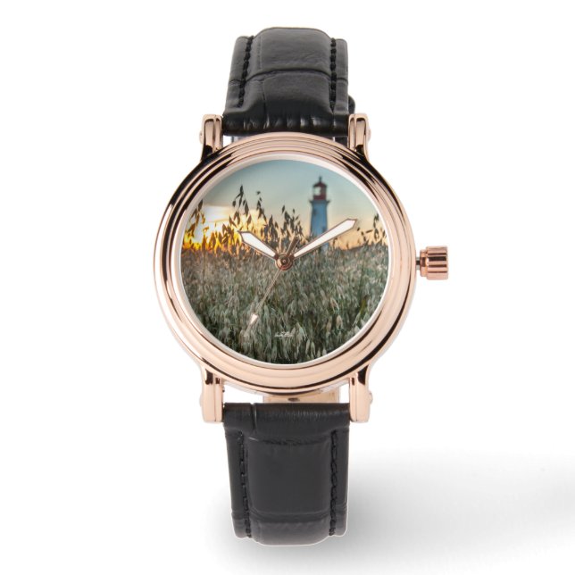 Relógio de um farol em uns campos (Frente)