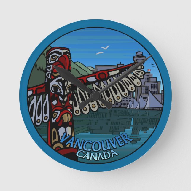 Relógio de Vancouver Oferece Relógio de Parede de  (Frente)