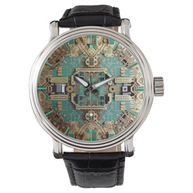 Relógio decorativo do conselho de circuito, placa- (Frente)