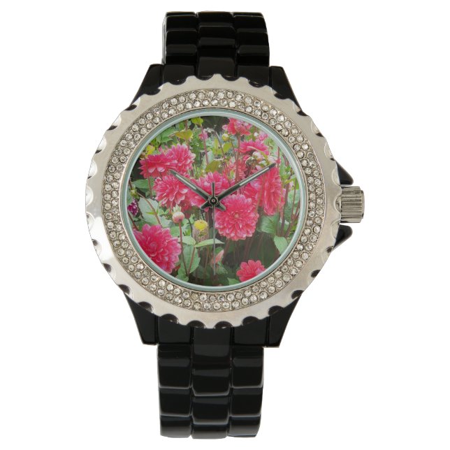 Relógio Deep Pink Dahlias Watch (Frente)