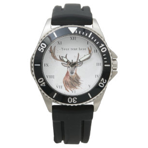 Relógio Deer Stag Antlers Animal Hunter Nature Watch