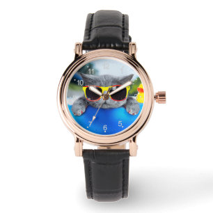 Relógio Descanse na piscina do colchão de ar