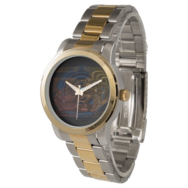 Relógio Desenho de tinta montada - carro esportivo a peça  (Angular)