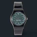 Relógio Design Azul Abstrato personalizado<br><div class="desc">Teal Blue Watch pronto para você personalizar com seu texto. ✔ NOTA: APENAS MUDE AS ÁREAS MODELO NECESSÁRIAS! 😀 Se necessário, você pode remover o texto e começar a adicionar o texto e a fonte que quiser. 📌 Se você precisar de mais personalização, clique no botão "Clique para personalizar mais"...</div>
