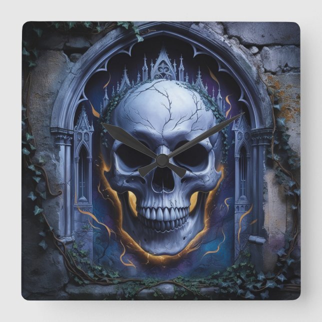 Relógio Design da Sinfonia do Crânio Gótico (Frente)