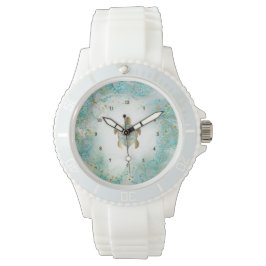 Relógio design da tartaruga marinha teal