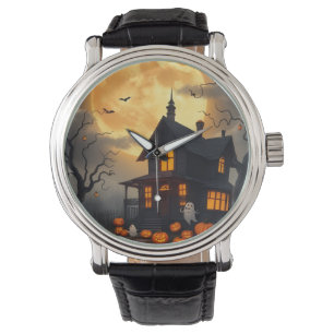 Relógio Design de Dia das Bruxas de Halloween de Spooky Ha