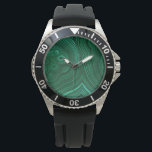 Relógio Design de pedra-verde-malaquita<br><div class="desc">Gemstone malaquita natural,  textura de rocha mineral verde,  gemas semimontológicas</div>