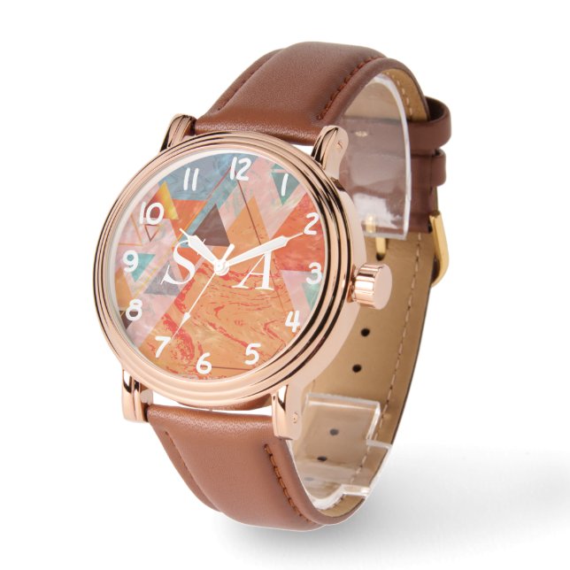 Relógio Design de triângulo moderno - geometria artística (Ângulo)