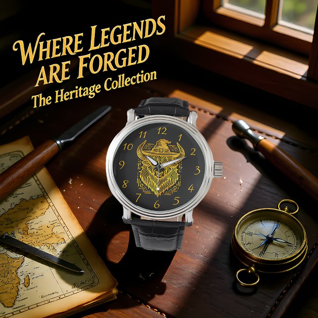 Relógio Design de um bison com um chapéu (Criador carregado)