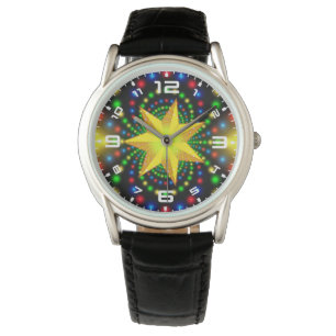 Relógio Design Fratural da Estrela de Natal-29440