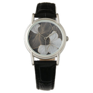 Relógio Design moderno com plano de fundo simples da flor