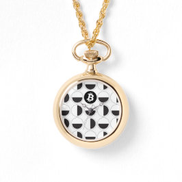 Relógio Designer de Bitmoeda Preto e Branco