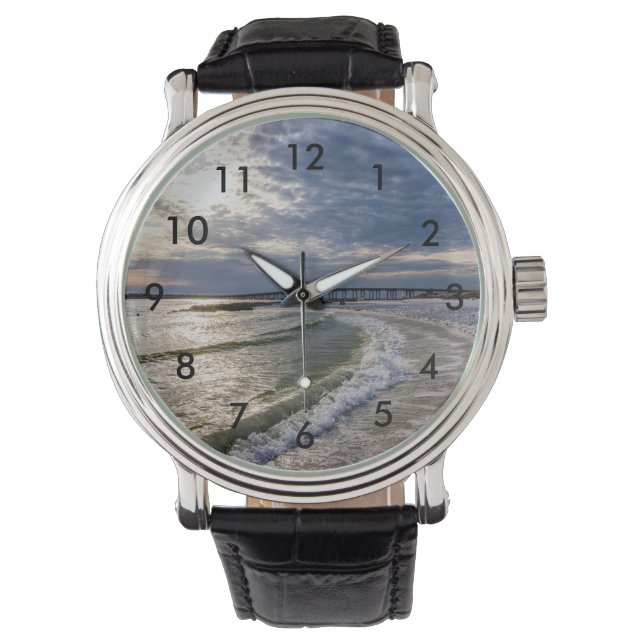 Relógio Destin Florida Evening Waves Wrist Watch (Frente)