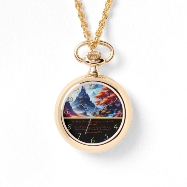 Relógio Deuteronomia 31:8 lago-mangueira (Frente)