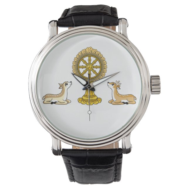 Relógio Dharma Wheel e Deers Buddha Watch (Frente)