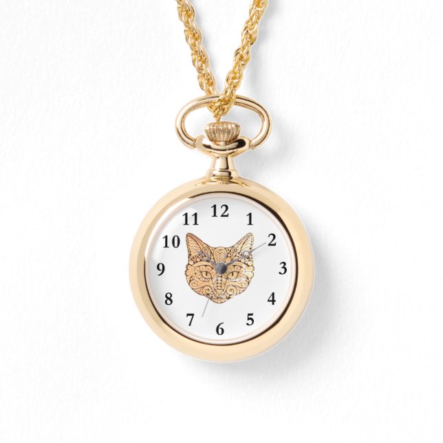 Relógio Dia de as mães de Gato Elegante Chic (Frente)