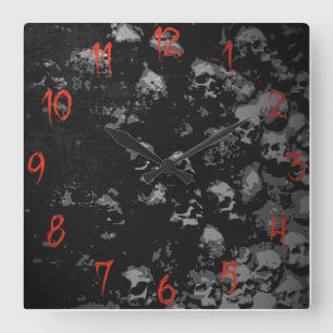 Relógio do crânio gótico