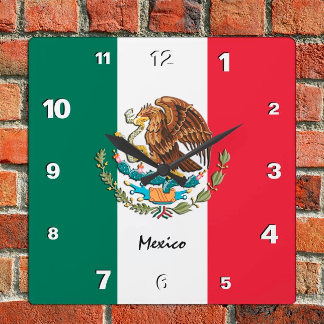 Relógio do México, lar patriótico, Bandeira Mexica (Criador carregado)