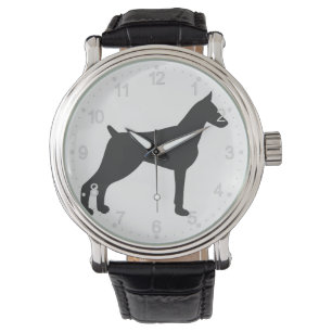 Relógio Doberman Pinscher Silhouette