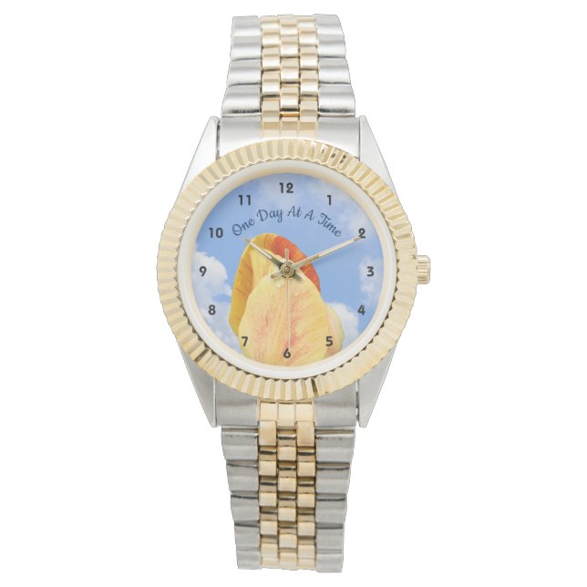 Relógio Dobra De Tulip Um Dia De Cada Vez, Inspiradora (Frente)