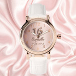 Relógio Doce 16 rosa dourado<br><div class="desc">Um doce presente de 16. Uma cor de fundo rosa dourada. Adicionar um nome, data</div>