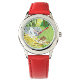 Relógio Doce e Fawn Red Steel Kids Watch